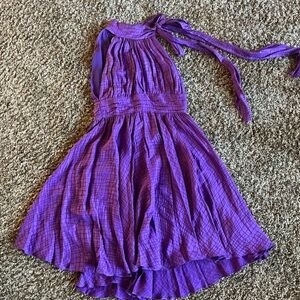 Milly New York 100% silk DRESS purple cocktail party wedding USA made Sz 4